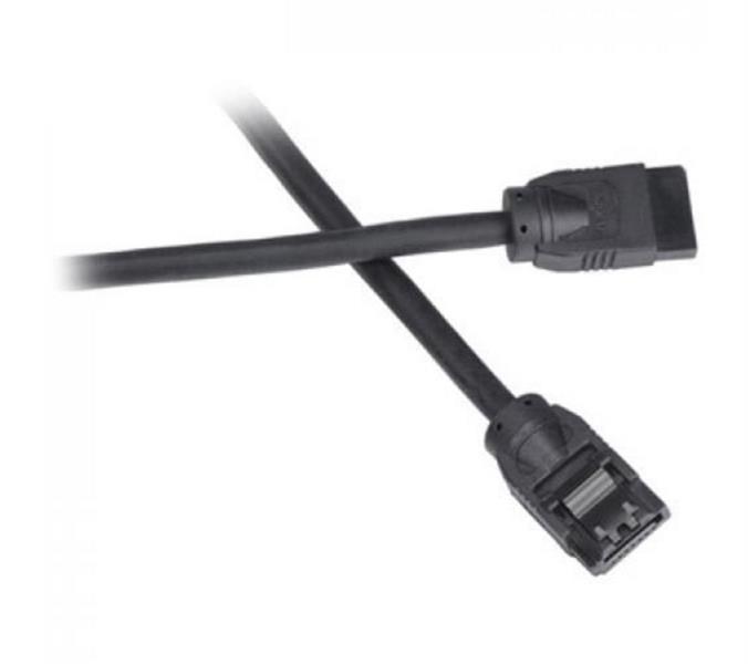Akasa SATA revision 3 0 6 0Gb s transfer black rounded cable 50cm 7 pin connector with secure latch *SATAM *SATAF