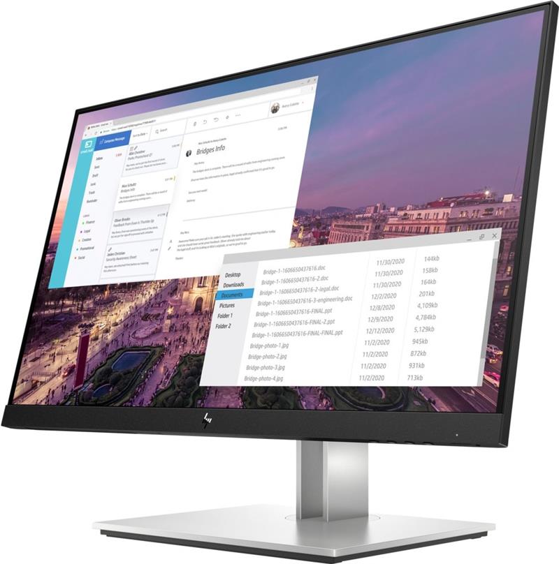 HP E-Series E23 G4 58,4 cm (23"") 1920 x 1080 Pixels Full HD LCD Zwart, Zilver