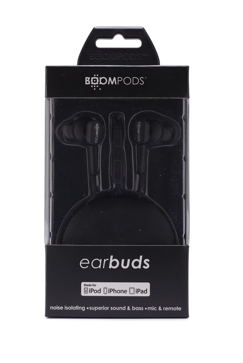 Boompods Headphones Earbuds iPhone licensed, Black
