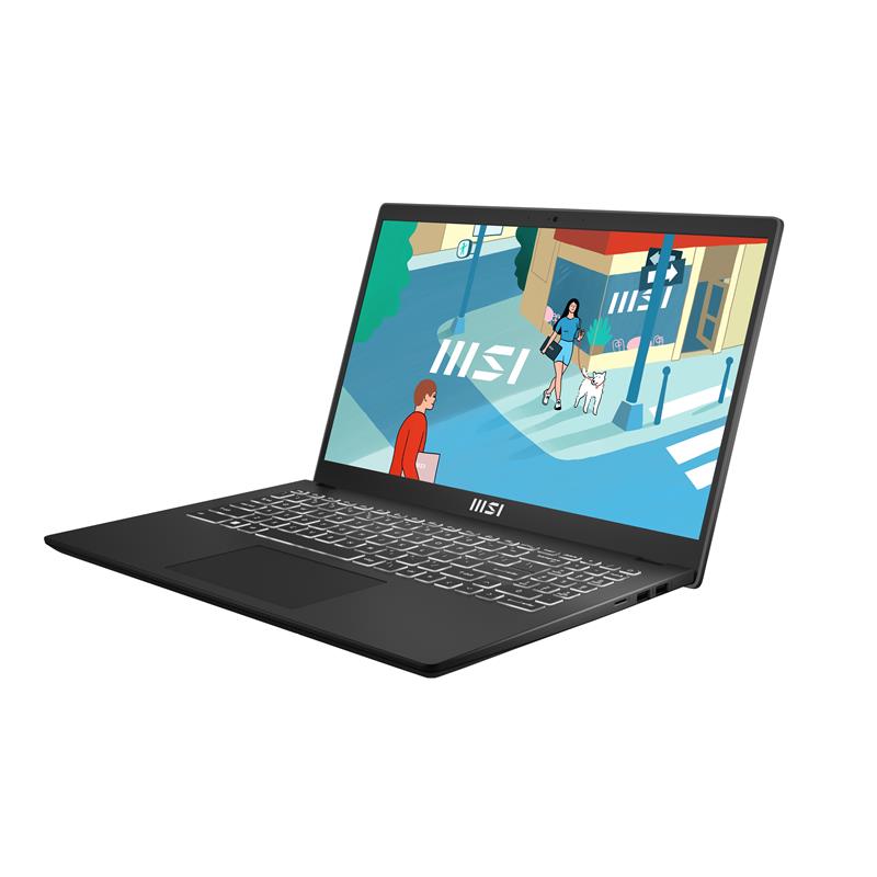 MSI Modern 15 B12M-415BE Laptop 39,6 cm (15.6"") Full HD Intel® Core™ i5 i5-1235U 8 GB DDR4-SDRAM 512 GB SSD Wi-Fi 6 (802.11ax) Windows 11 Zwart