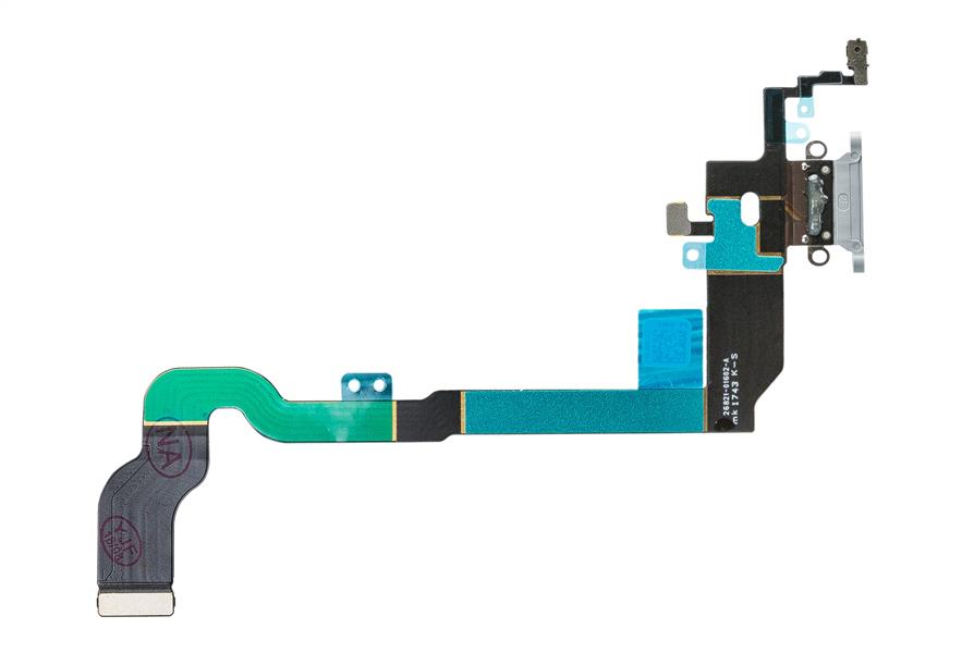 Replacement Charge Data Connector incl Flex Cable for Apple iPhone X Grey OEM