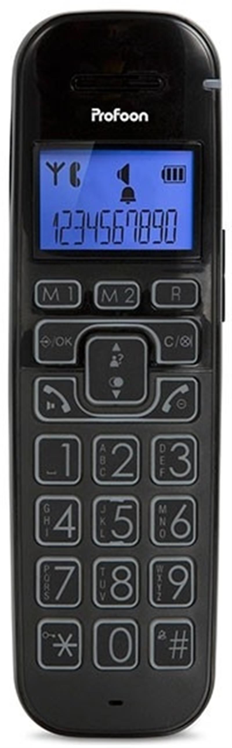  Profoon Big Button DECT Telefoon Black