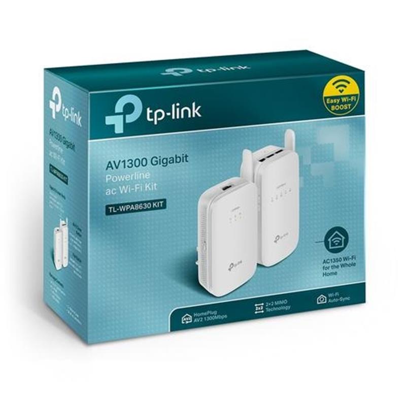 TP-Link TL-WPA8630 KIT 1300 Mbit/s Ethernet LAN Wifi Wit 2 stuk(s)