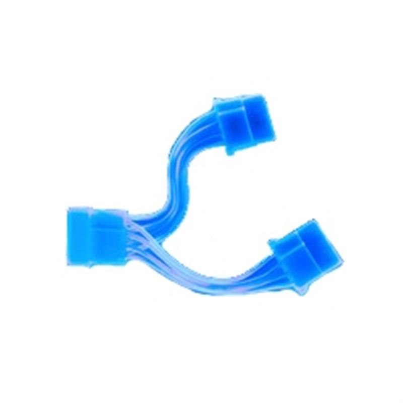 Akasa 4 pin to 2 * 4 pin power spiltter cable all blue uv coated *MOLEXM *MOLEXF