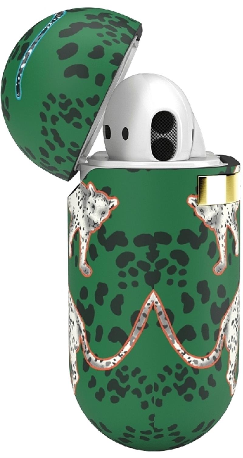 Richmond Finch Freedom Series Apple Airpod Green Leopard Gold