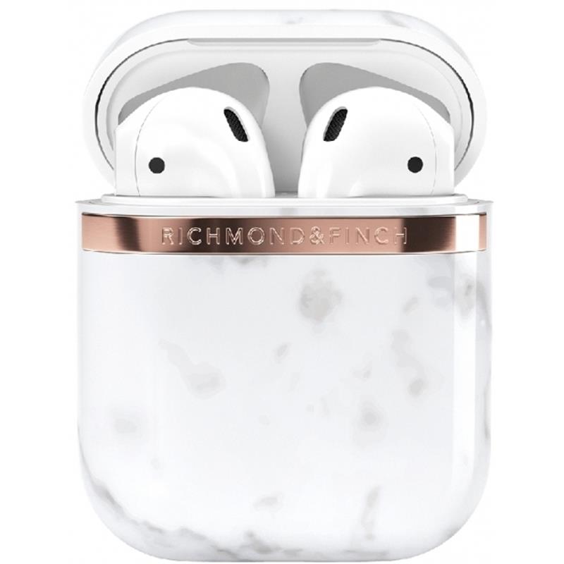 Richmond Finch Freedom Series Apple Airpod White Marble Gold