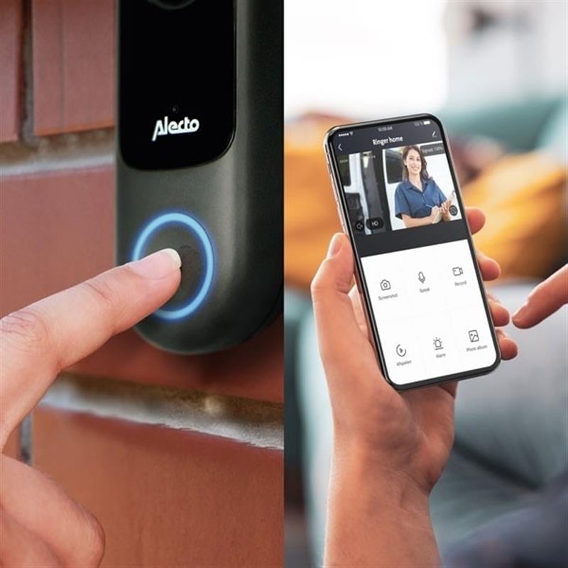 Alecto Smart WiFi Doorbell with Camera Black