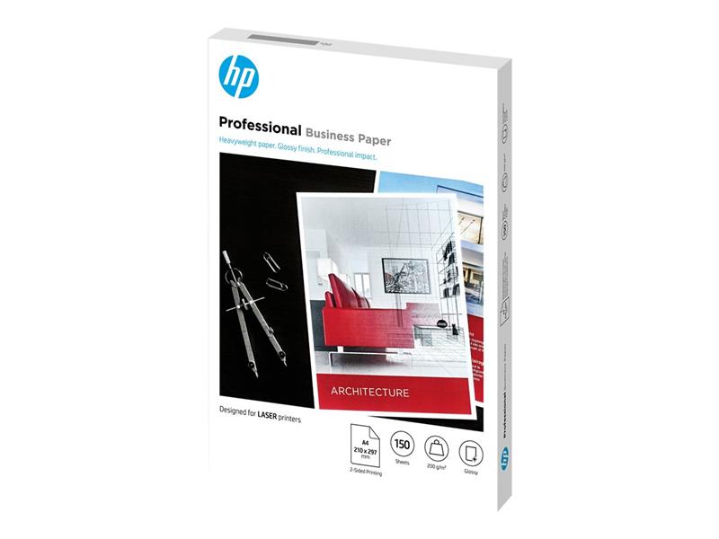 HP Professional Laser Glossy FSC Paper 200 gsm-150 sht/A4/210 x 297 mm papier voor inkjetprinter A4 (210x297 mm) Glans 150 vel Wit