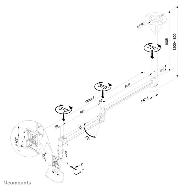 Neomounts medische plafondsteun