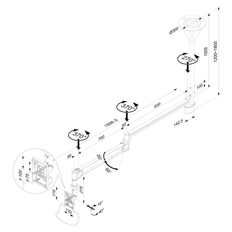 Neomounts medische plafondsteun