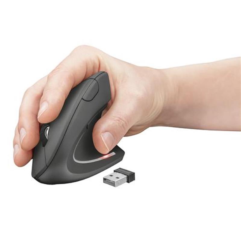 Trust Verto | Ergonomische Muis | DRAADLOZE | Verticaal | Grijs
