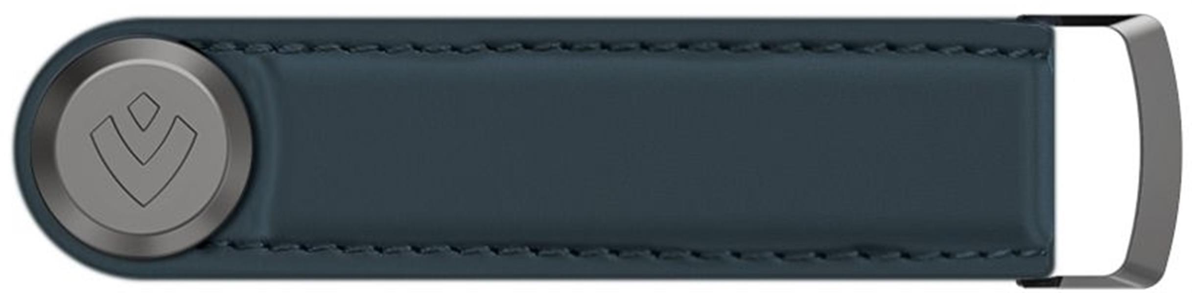 Valenta Leather Key Organizer Snap Blue