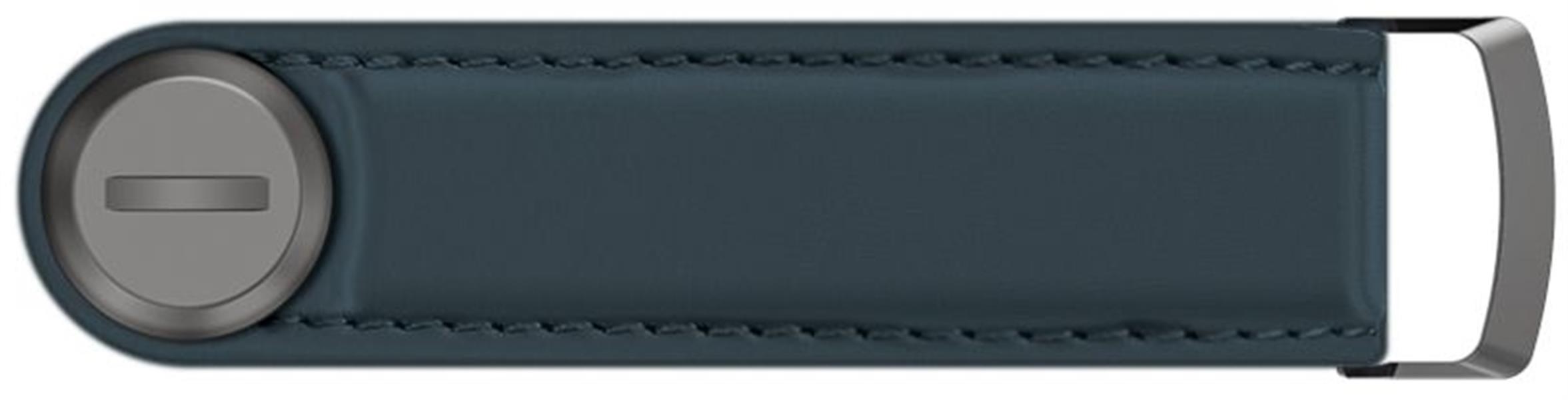 Valenta Leather Key Organizer Snap Blue