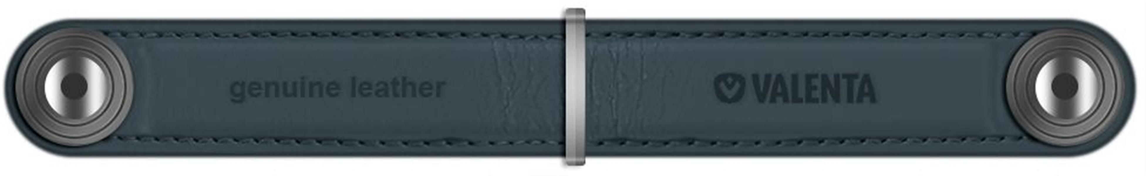Valenta Leather Key Organizer Snap Blue