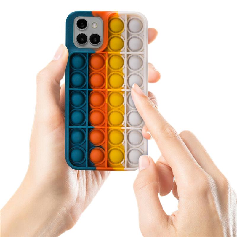 Xccess Pop It Fidget Back Case Apple iPhone 12 Blue Orange Yellow White
