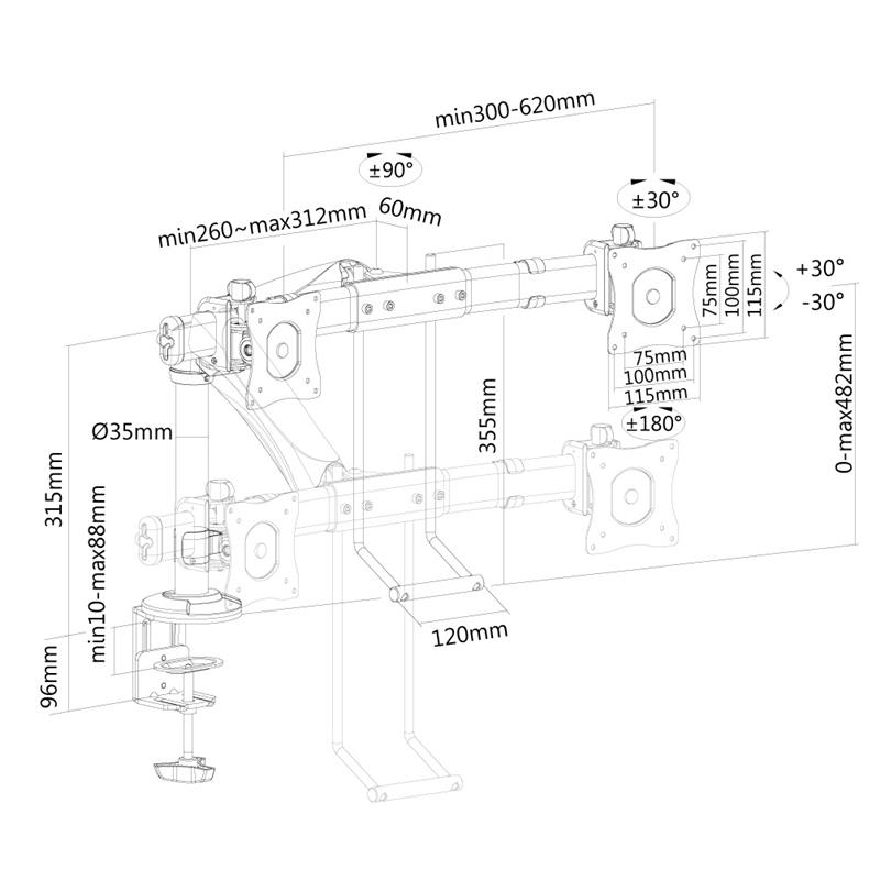 Newstar flatscreen bureausteun