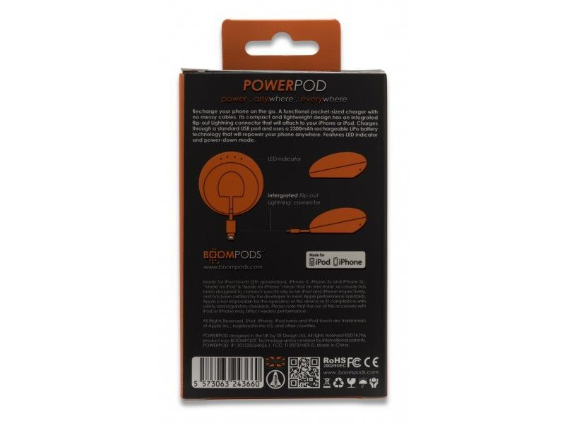 Boompods Power Banks 2300mAh Powerpod iphone 5/5s/6, Orange
