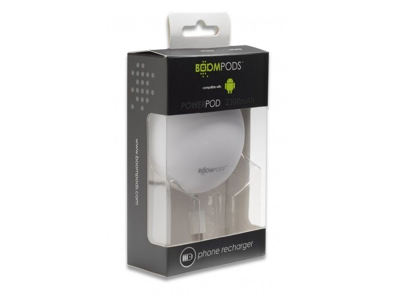 Boompods Power Banks 2300mAh Powerpod, Android Version White