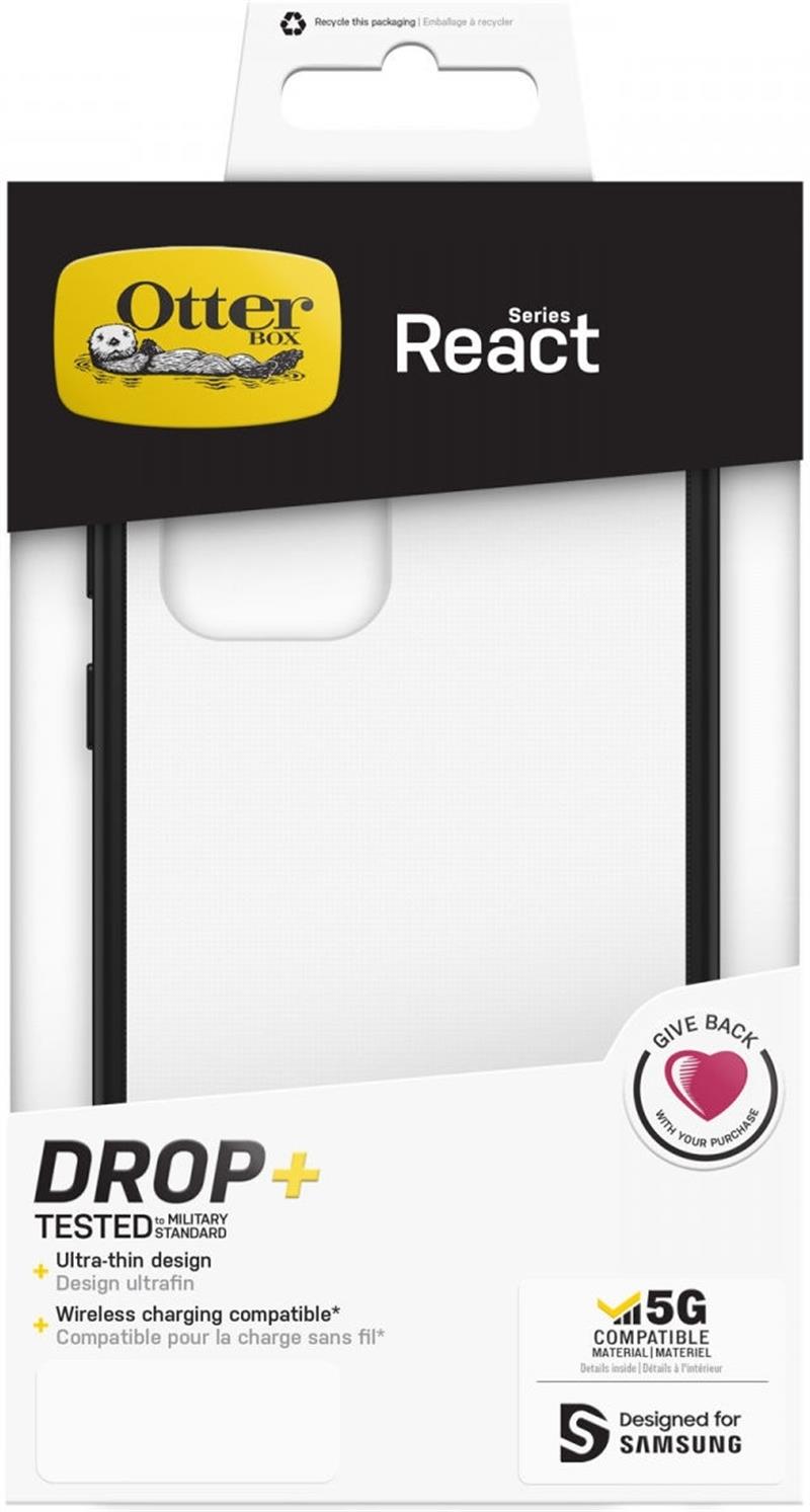 OtterBox React Series voor Samsung Galaxy S22 Ultra, transparant/zwart