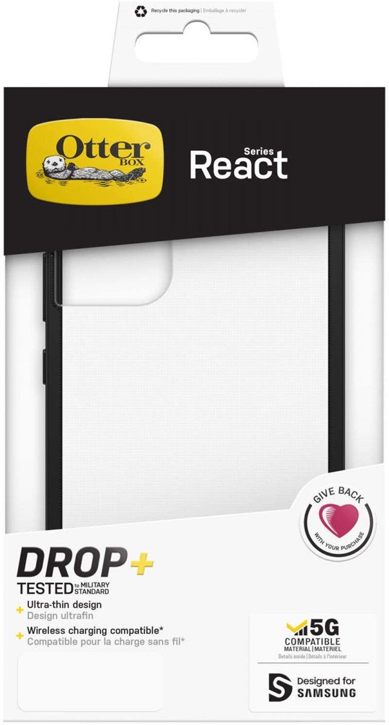 OtterBox React Series voor Samsung Galaxy S22+, transparant/zwart