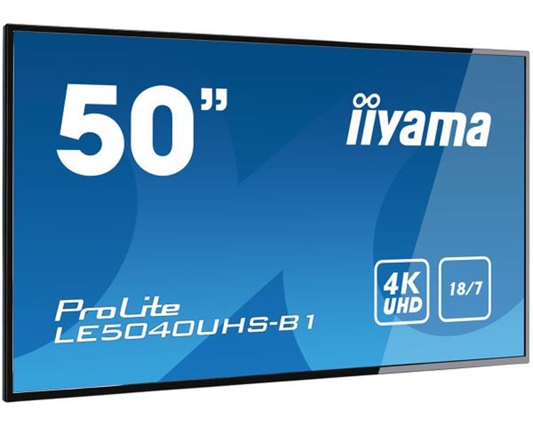 iiyama LE5040UHS-B1 beeldkrant 127 cm (50"") LED 4K Ultra HD Digitale signage flatscreen Zwart