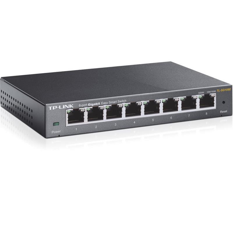 TP-LINK TL-SG108E netwerk-switch Unmanaged L2 Gigabit Ethernet (10/100/1000) Zwart