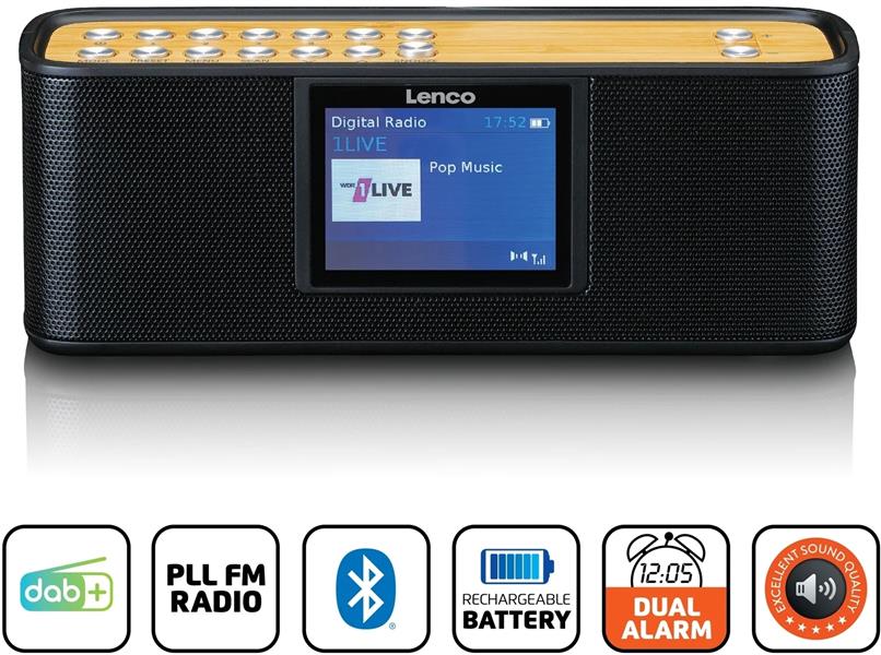  Lenco Portable Internet DAB Bluetooth Radio Black