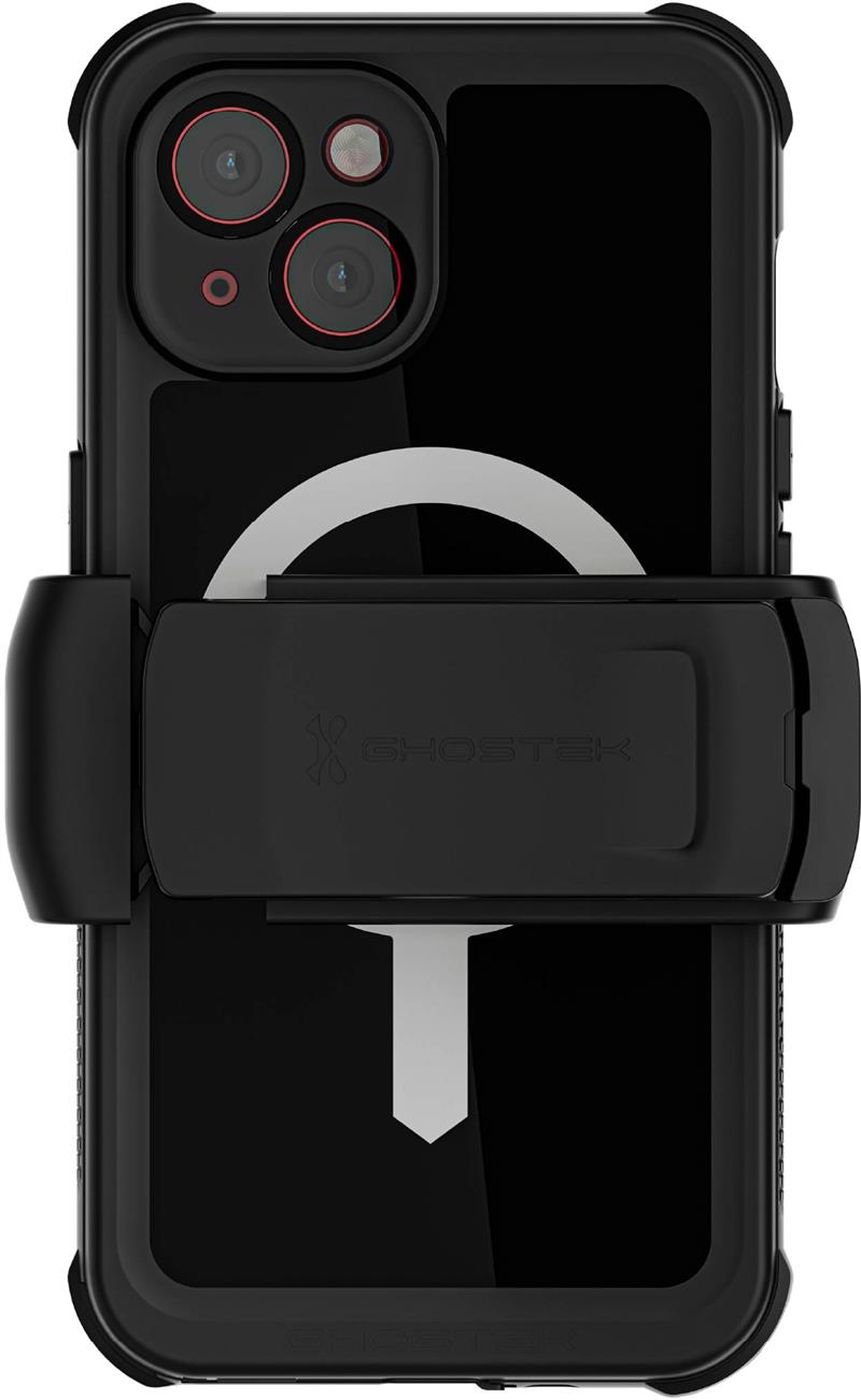Ghostek Nautical Waterproof MagSafe Case Belt Swivel Holster Apple iPhone 15 Black