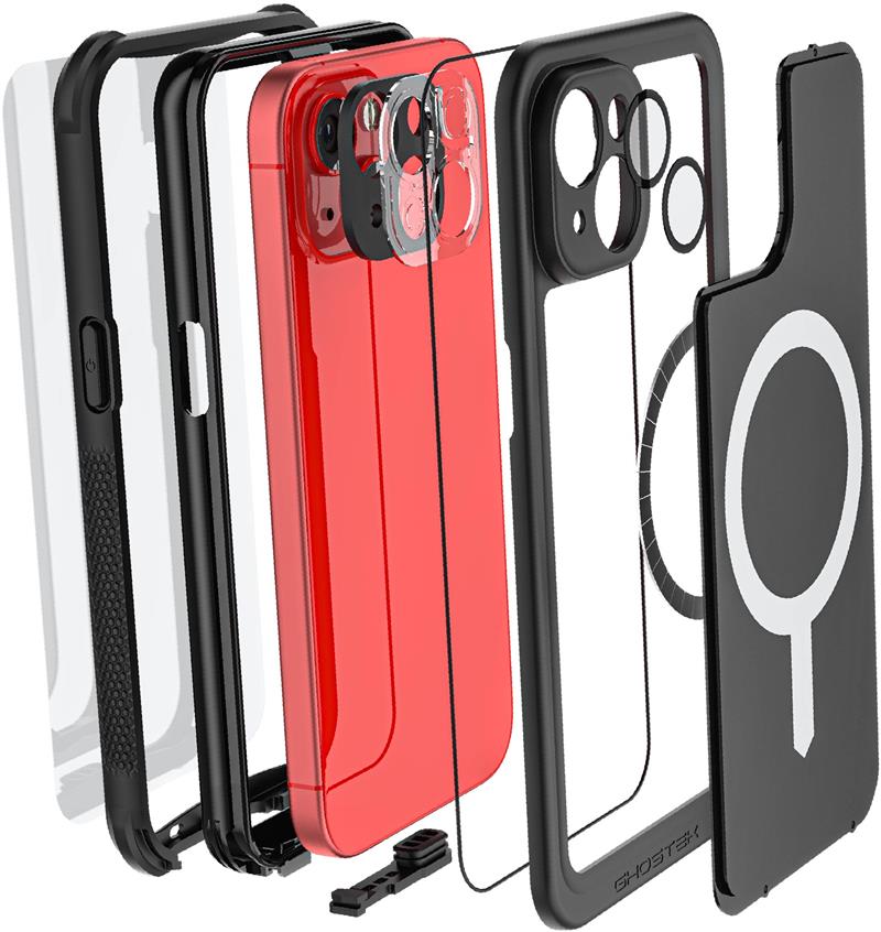 Ghostek Nautical Waterproof MagSafe Case Belt Swivel Holster Apple iPhone 15 Black