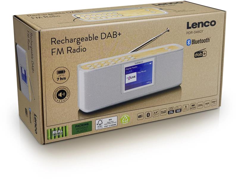  Lenco Portable Eco DAB Bluetooth Radio Grey