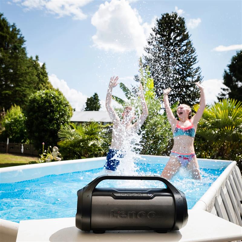  Lenco Splashproof Bluetooth Speaker with FM-radio Black