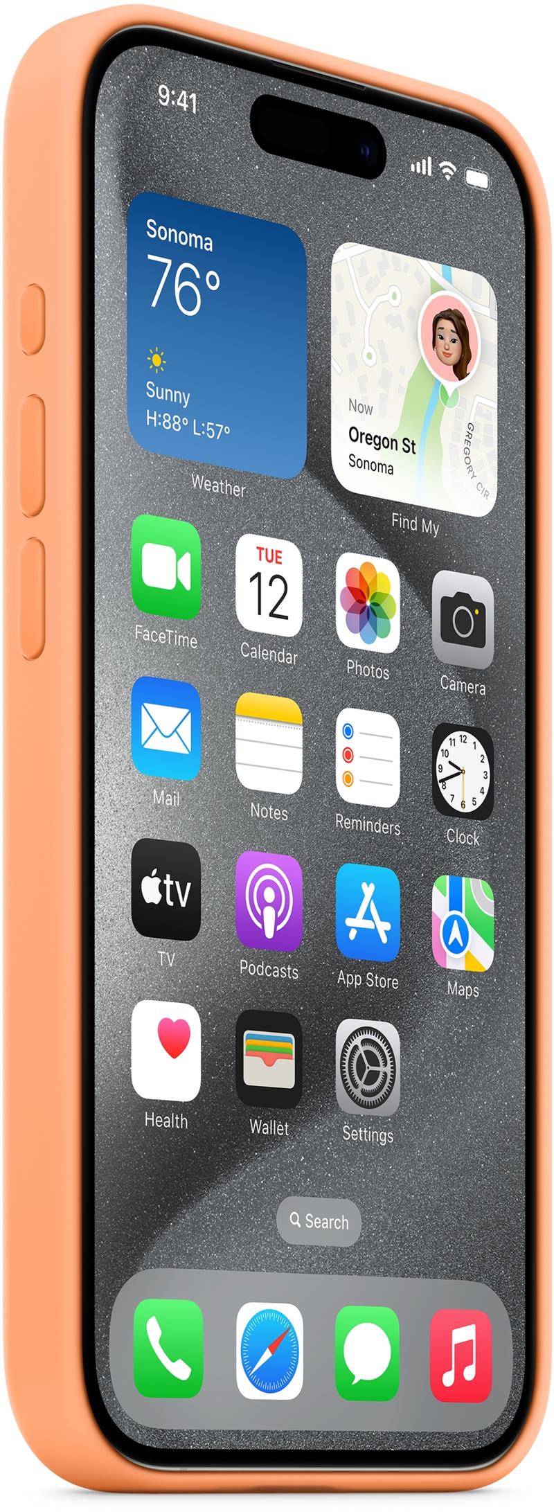 APPLE iPhone 15Pro Sil Case MgS Orange