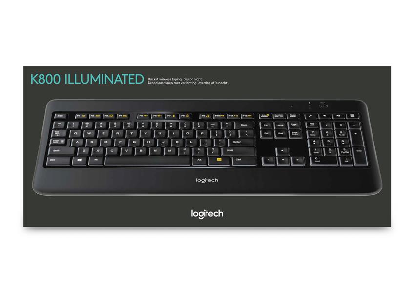 Logitech K800 toetsenbord RF Draadloos QWERTY US International Zwart