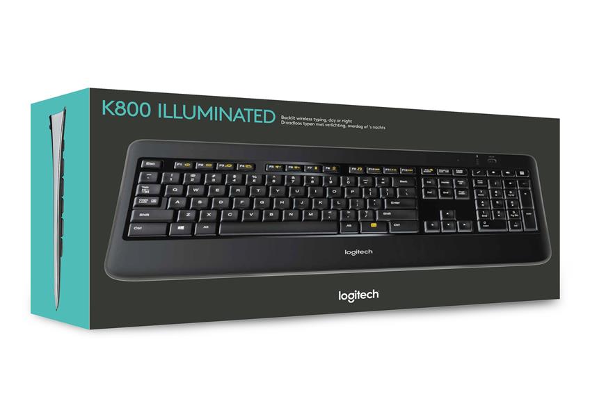Logitech K800 toetsenbord RF Draadloos QWERTY US International Zwart