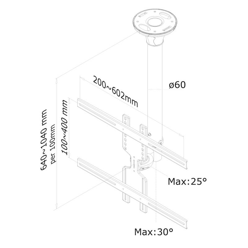 Newstar flatscreen plafondsteun