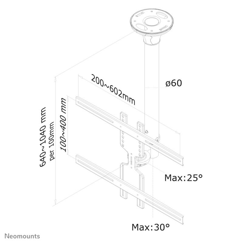 Neomounts monitor plafondsteun