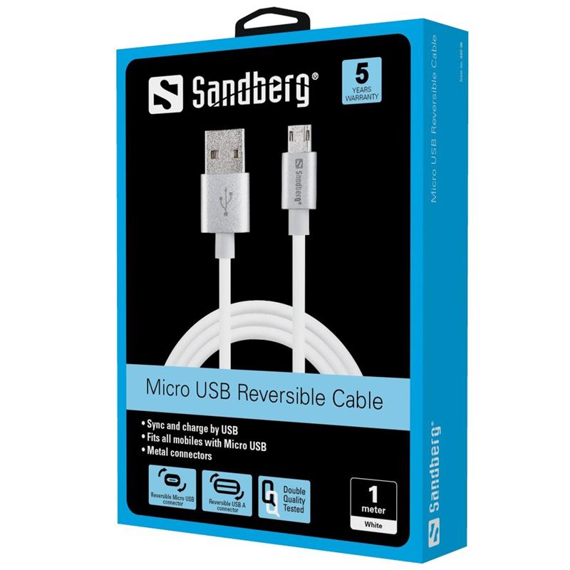 Sandberg MicroUSB Reversible Cable 1m