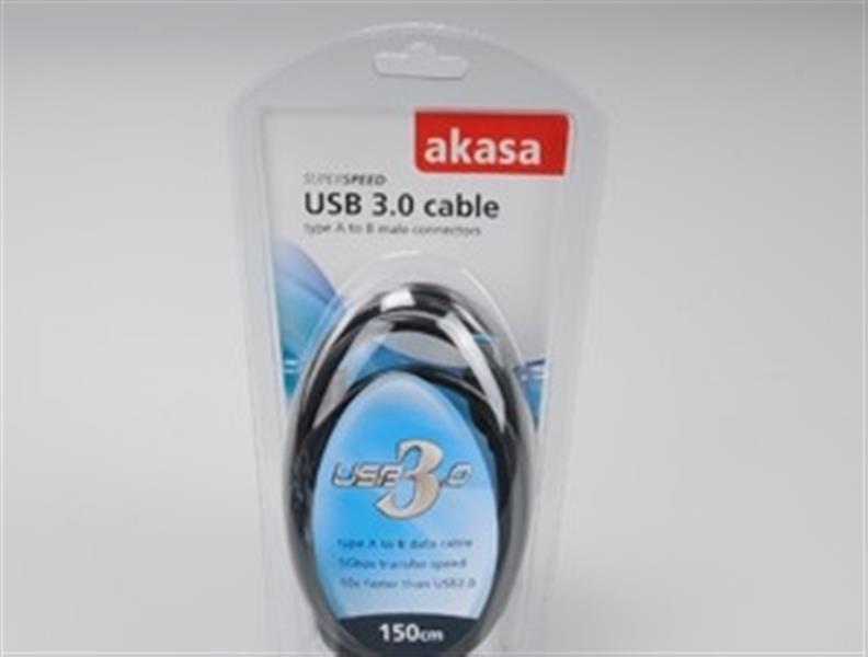 Akasa USB 3 0 Cable SuperSpeed 5Gbps USB A - USB B 1 5m *USBAM *USBBM