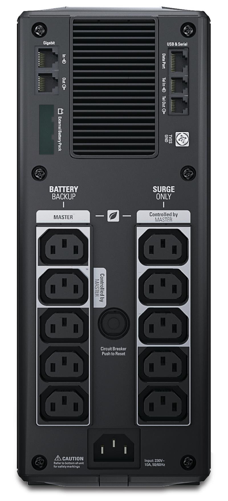 APC Back-UPS Pro 1500VA noodstroomvoeding 10x C13 uitgang, USB, uitbreidbare runtime