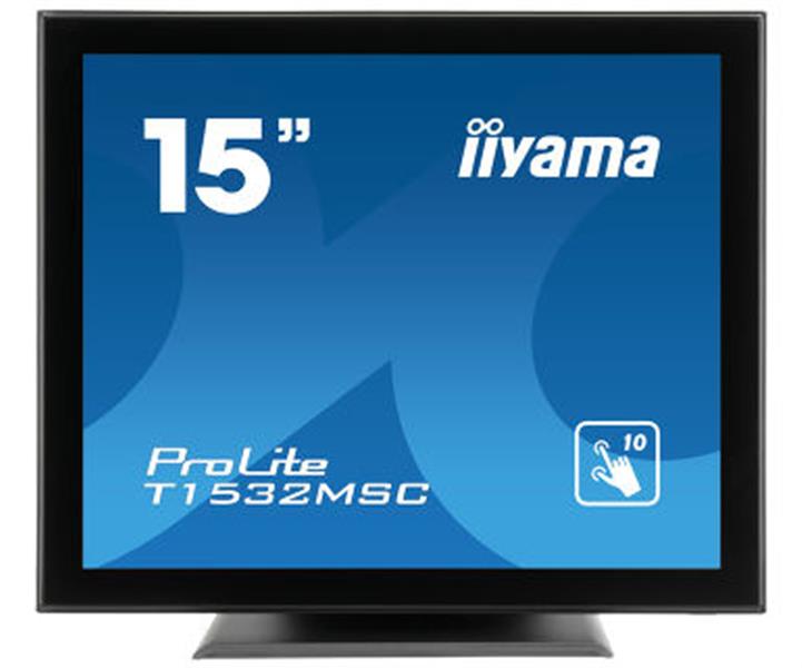 iiyama ProLite T1532MSC-B5X touch screen-monitor 38,1 cm (15"") 1024 x 768 Pixels Zwart Multi-touch