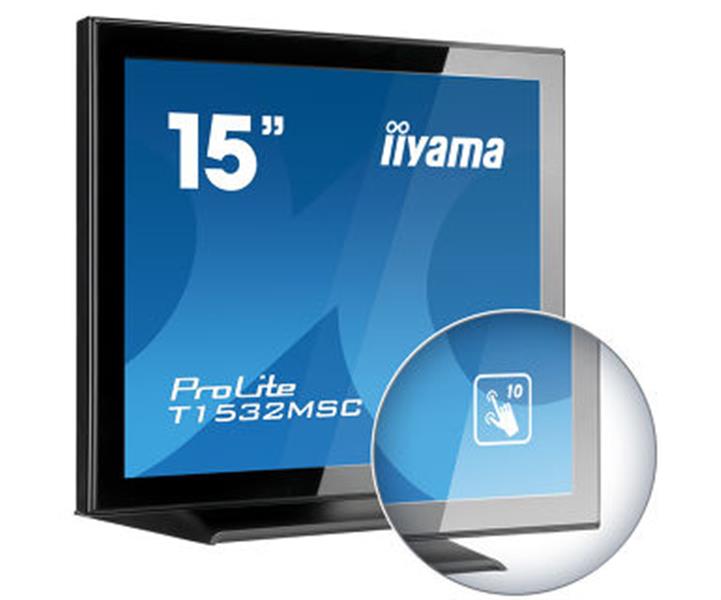 iiyama ProLite T1532MSC-B5X touch screen-monitor 38,1 cm (15"") 1024 x 768 Pixels Zwart Multi-touch