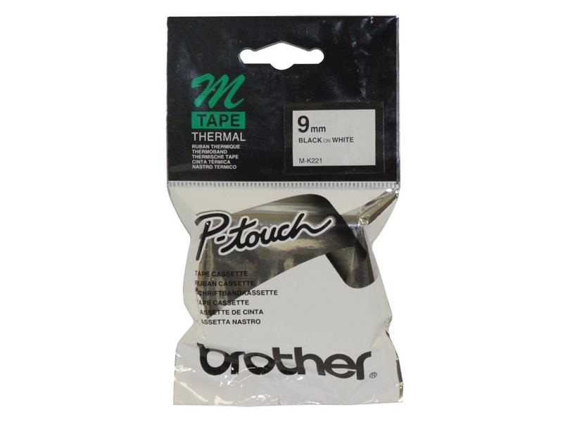 Brother MK221 labelprinter-tape Zwart op wit M