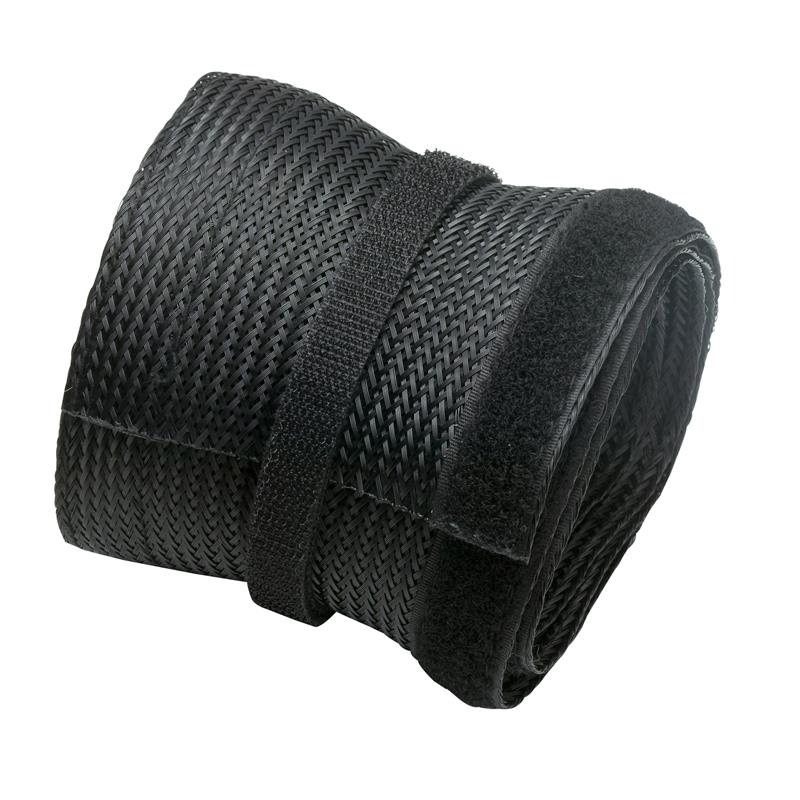 InLine Cable wrap fabric hose with hook and loop fastener 1m x 25mm diameter black