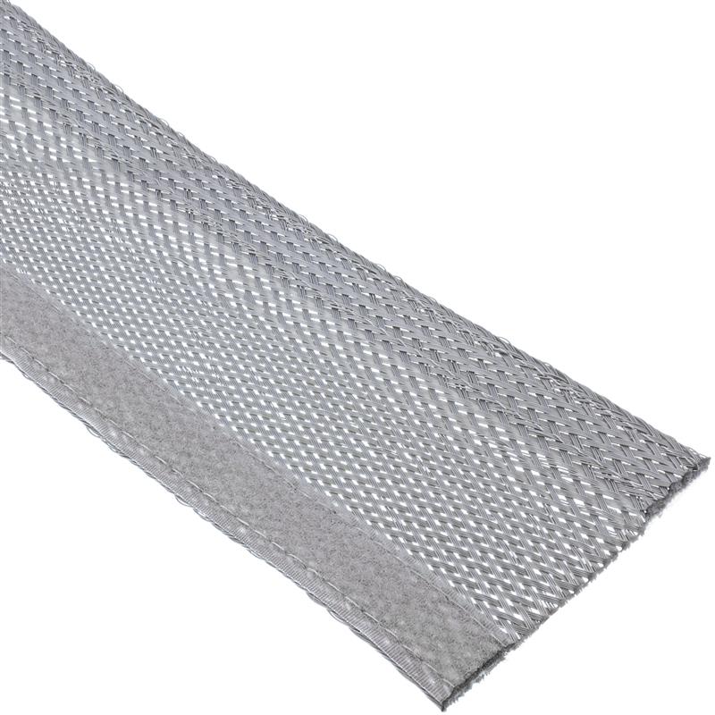 InLine Cable wrap fabric hose with hook and loop fastener 1m x 25mm diameter grey