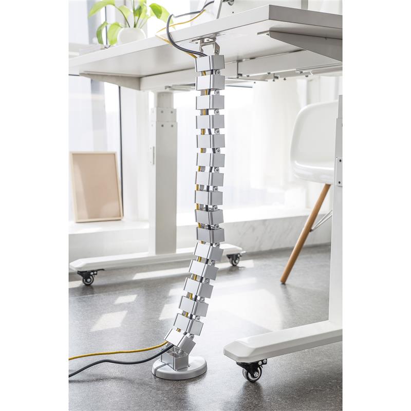 InLine Cable duct flexible for height-adjustable desks 4 compartments 68x36mm max 1 28m grey