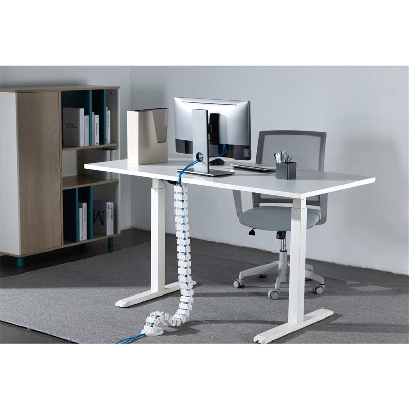 InLine Cable duct flexible for height-adjustable desks 4 compartments 68x36mm max 1 28m white