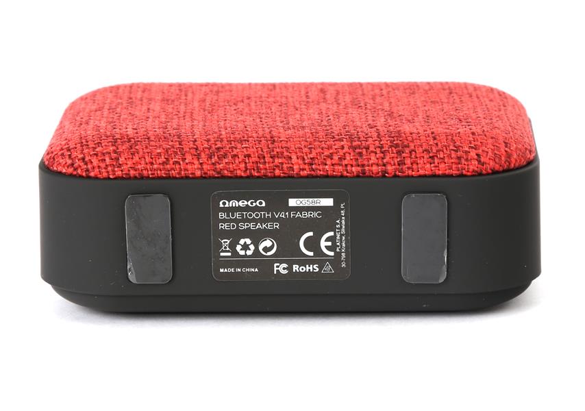 OMEGA Bluetooth 4 1 Wireless Speaker with FM Radio Handsfree MicroSD USB 3W Red fabric