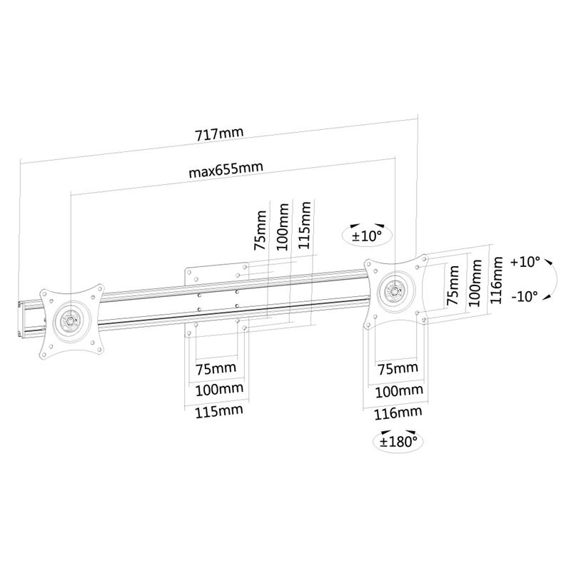 Newstar dubbele monitor adapter