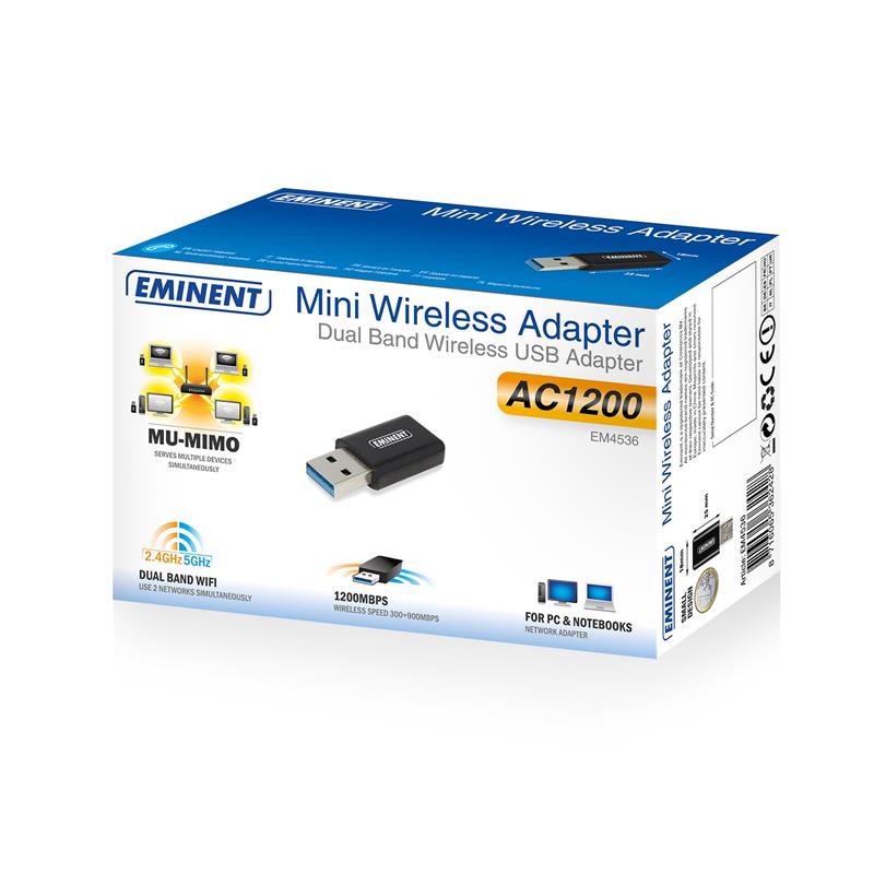 Eminent EM4536 netwerkkaart & -adapter WLAN 900 Mbit/s