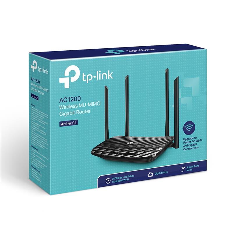 TP-LINK ARCHER C6 draadloze router Dual-band (2.4 GHz / 5 GHz)